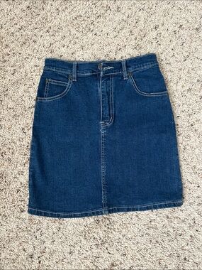 Classic Dark Blue Denim Skirt - Women's